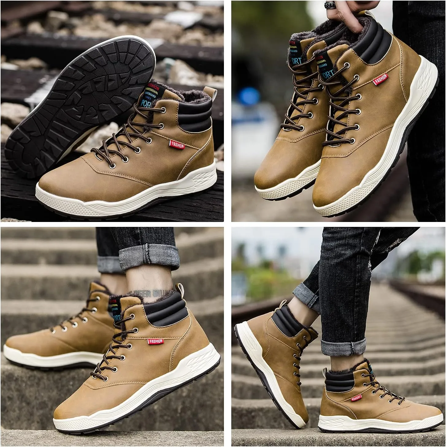 AFT AFFINEST Mens Snow Boots Waterproof Outdoor Hiking Shoes Ankle Sneakers