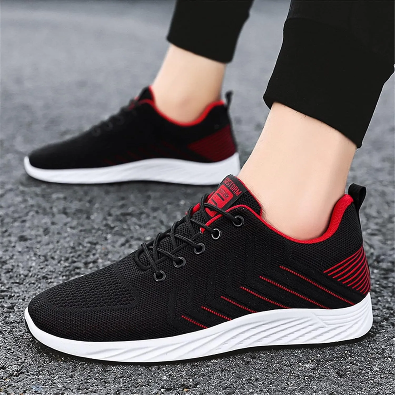 Athletic Fashion Sneakers for Men Comfortable Breathable Stretch Canvas Slip on Sneaker Lightweight Hiking Shoes