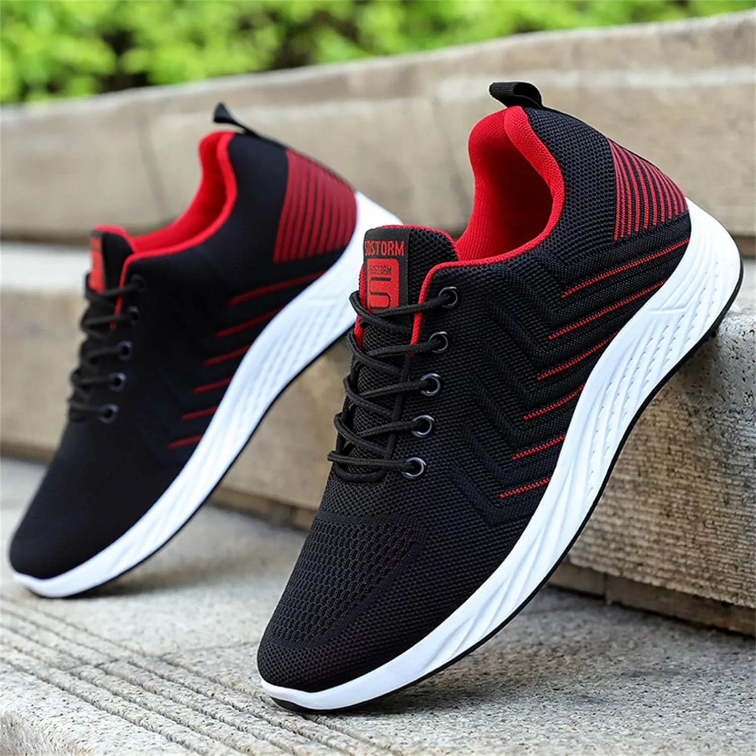 Athletic Fashion Sneakers for Men Comfortable Breathable Stretch Canvas Slip on Sneaker Lightweight Hiking Shoes