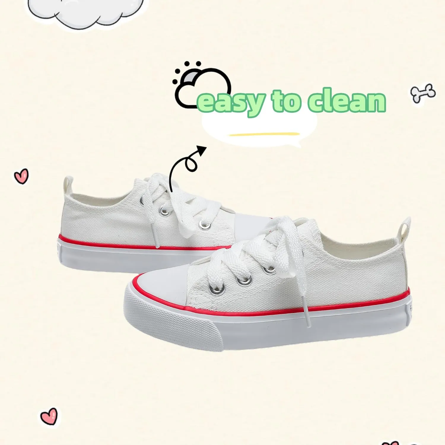 Boys Girls Sneakers Canvas Shoes Toddler Littler Kids Slip on School Walking Shoes