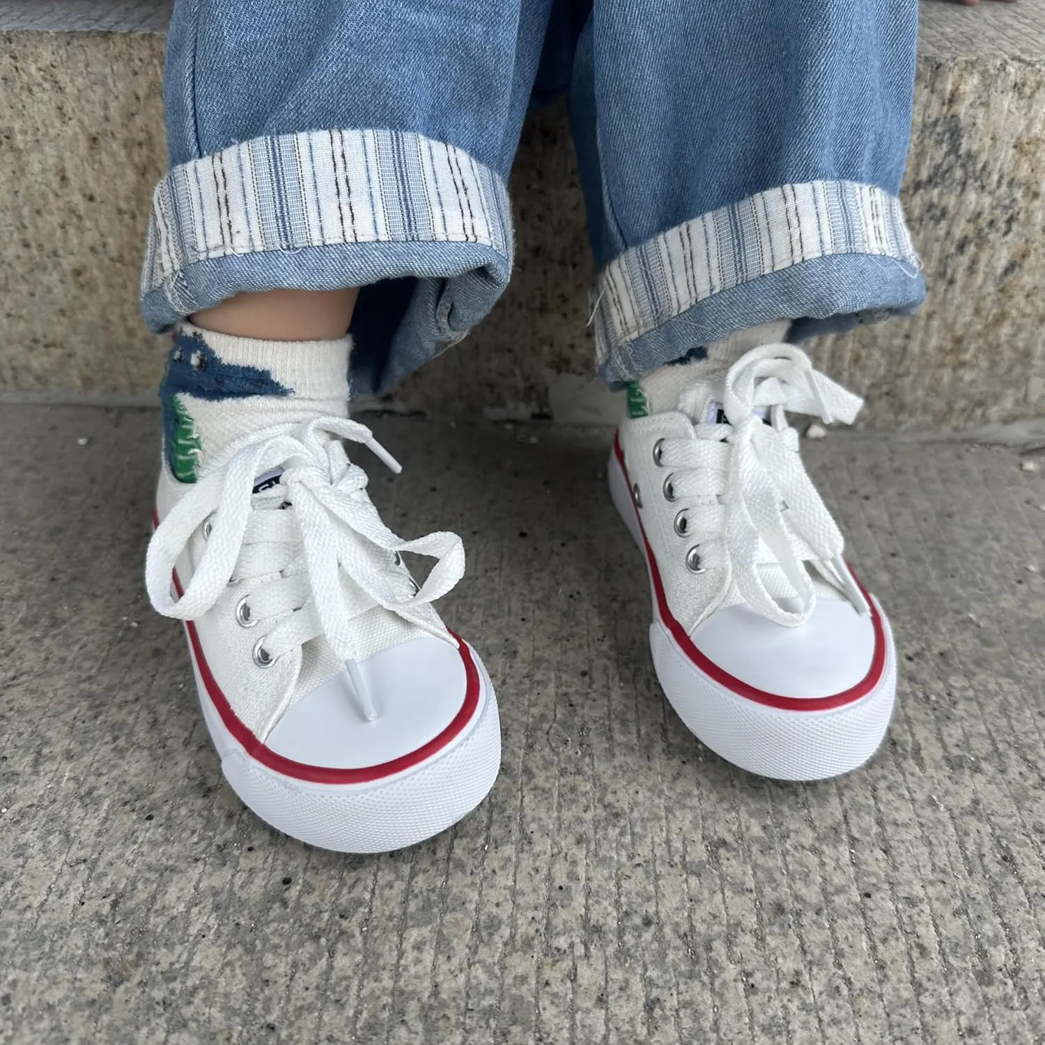 Boys Girls Sneakers Canvas Shoes Toddler Littler Kids Slip on School Walking Shoes