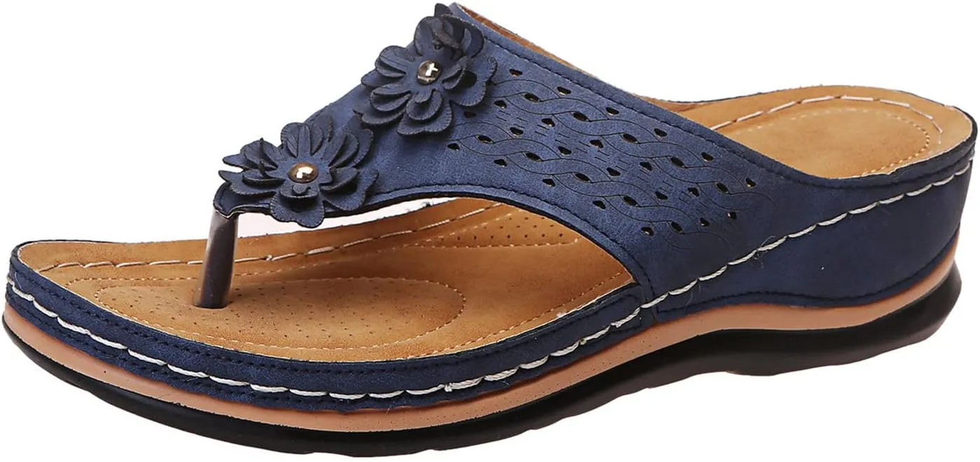 Cathalem Sandals For Women With Arch Support Wedge Sandals Close Toe Sandals Breathable Hollow Out Loaf Sandals Shoes