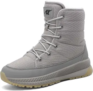 CERYTHRINA Womens Snow Boots Winter Warm Plush Fleece Lined Ankle Booties Waterproof Zipper Lace-up Outdoor Hiking Shoes