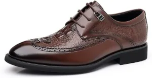 Classic Men's Genuine Leather Oxford Shoes Business Walking Derby Shoes Breathable Comfortable Lace Up Dress Shoes for Men(10)