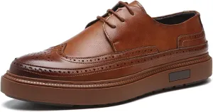 Dress Shoes for Men Men's Leather Dress Shoes Formal Wedding Party Oxfords Retro Brogue