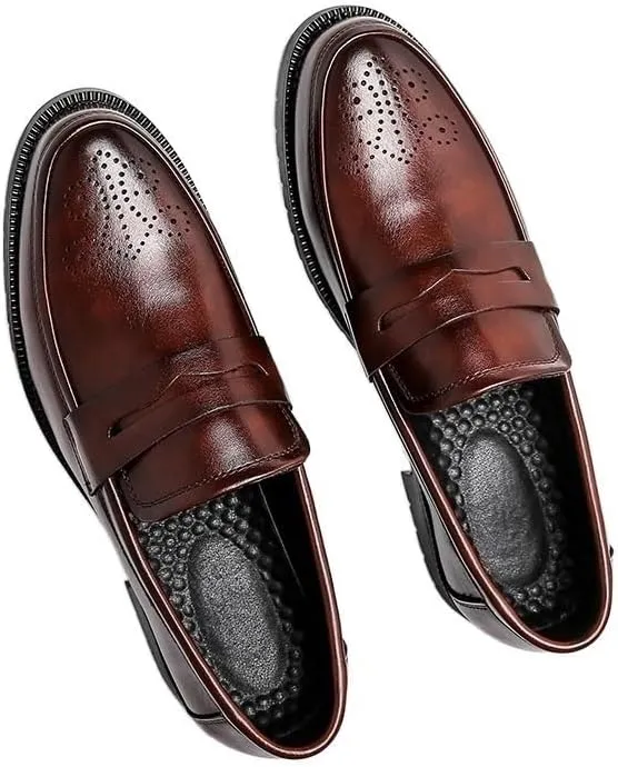 Dress Shoes for Men Men's Loafers Leather Dress Shoes Elegant Designer Footwear