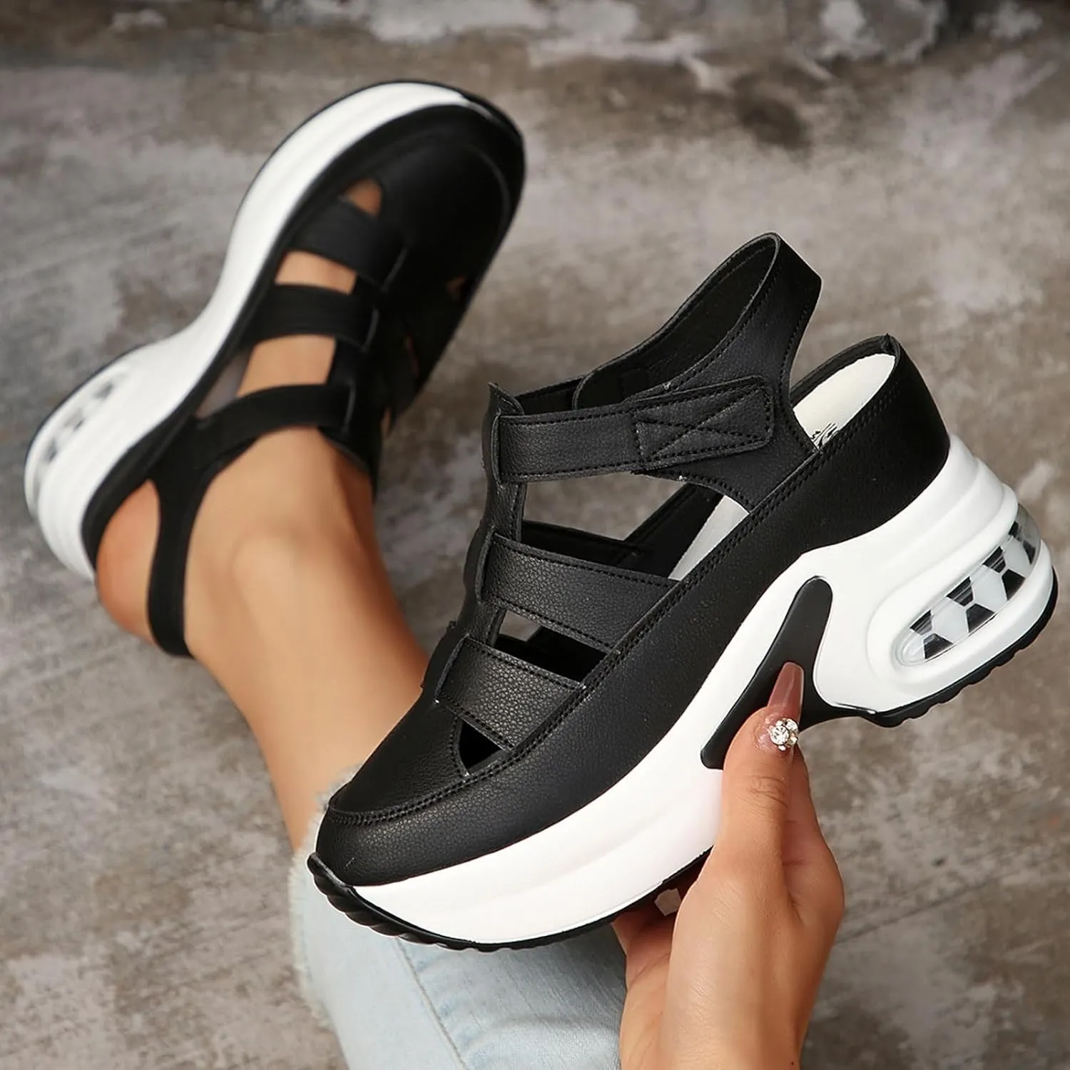Eduavar Sandals for Women 2025 Sport Athletic Outdoor Summer Beach Sandals Closed Toe Walking Lightweight Adjustable Shoes