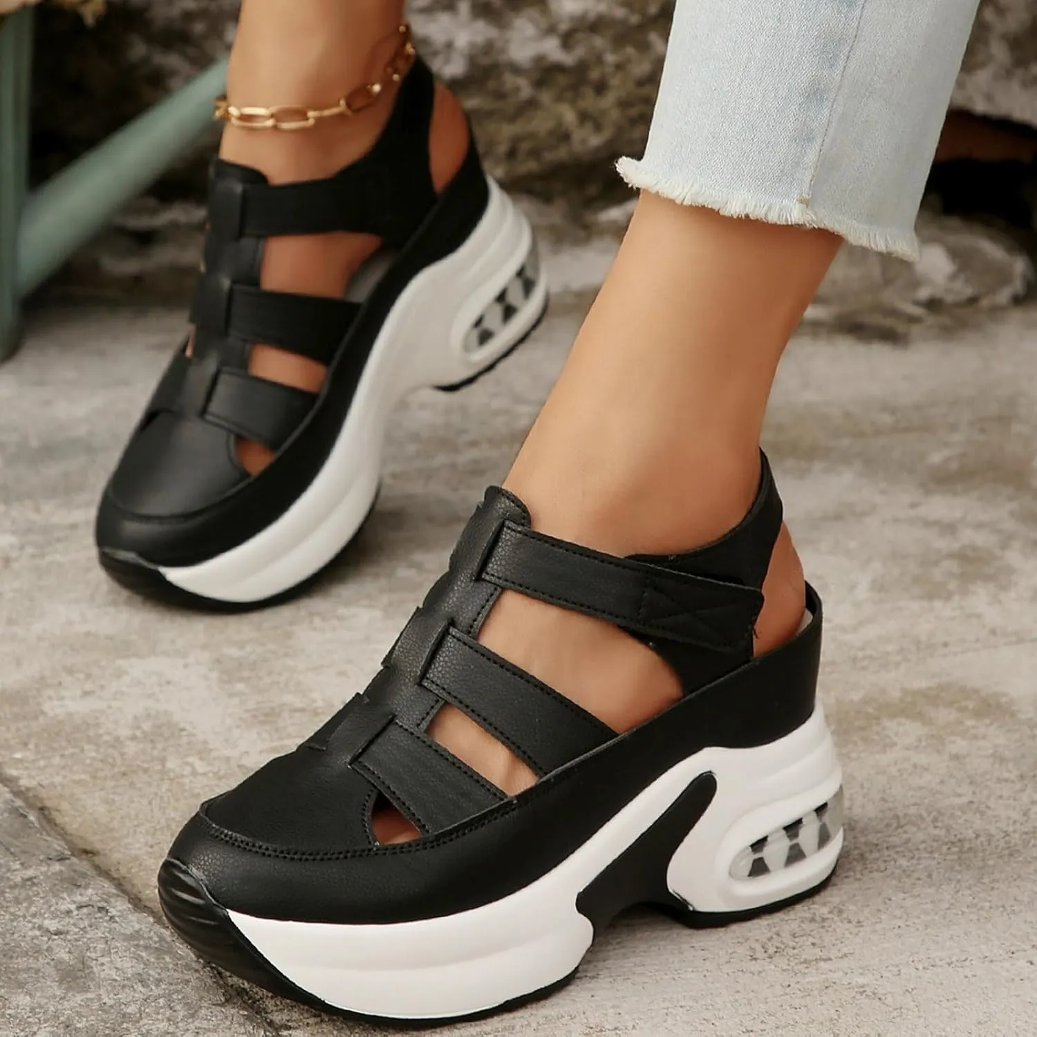 Eduavar Sandals for Women 2025 Sport Athletic Outdoor Summer Beach Sandals Closed Toe Walking Lightweight Adjustable Shoes