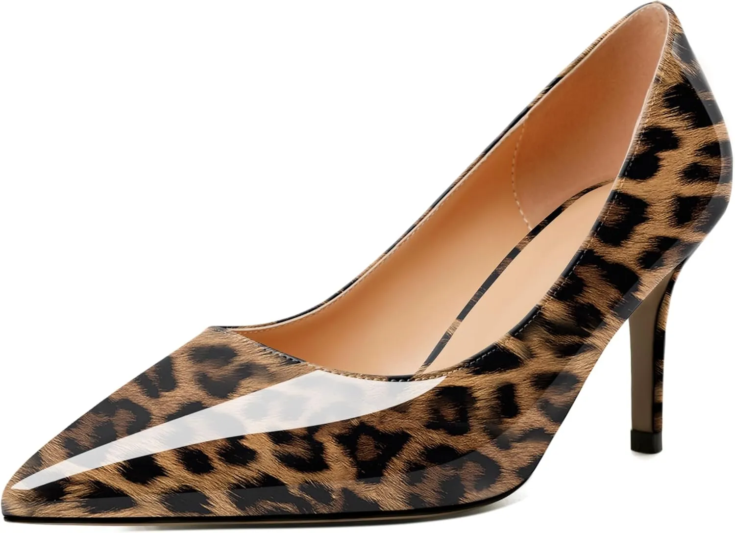 Eldof Womens Kitten Heel Pumps Pointy Toe Heels 6.5cm Mid-HeelPumps Office Classic Heels