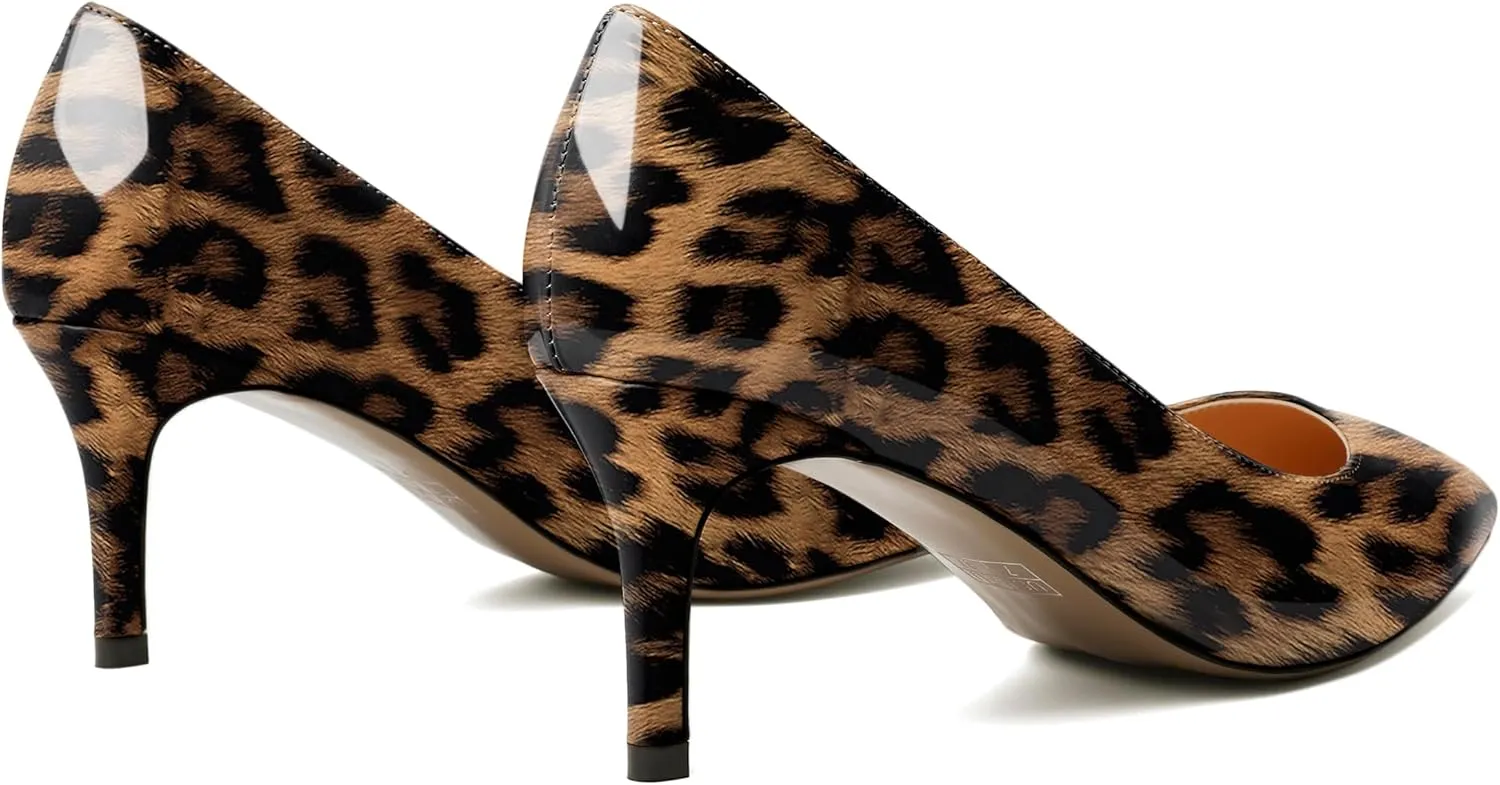 Eldof Womens Kitten Heel Pumps Pointy Toe Heels 6.5cm Mid-HeelPumps Office Classic Heels