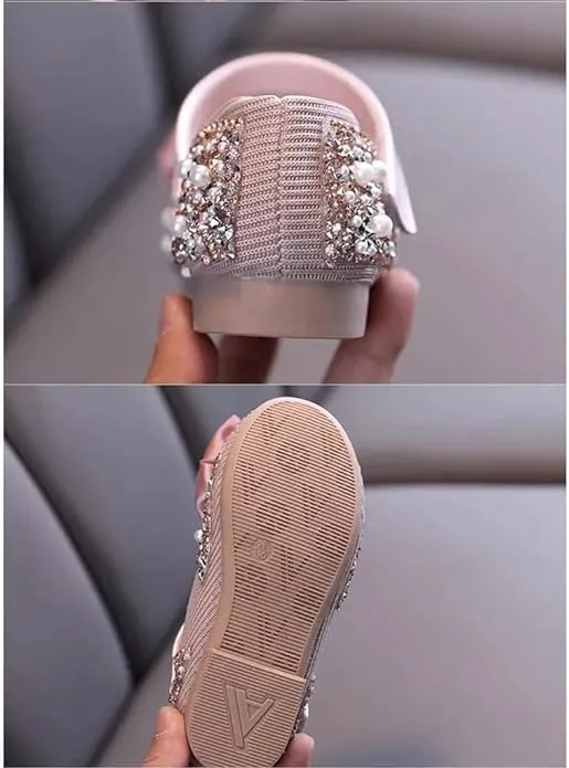 Elegant Girls Mary Jane Ballerina Flats Glitter Princess Dress Shoes