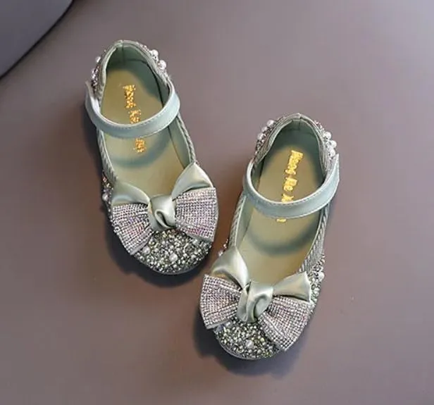Elegant Girls Mary Jane Ballerina Flats Glitter Princess Dress Shoes