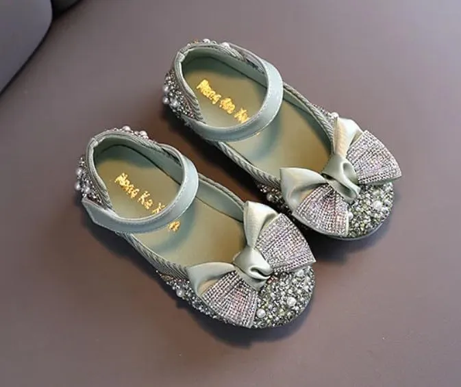 Elegant Girls Mary Jane Ballerina Flats Glitter Princess Dress Shoes