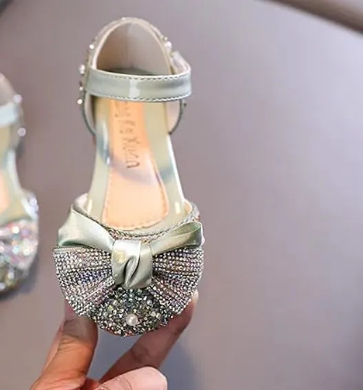Elegant Girls Mary Jane Ballerina Flats Glitter Princess Dress Shoes