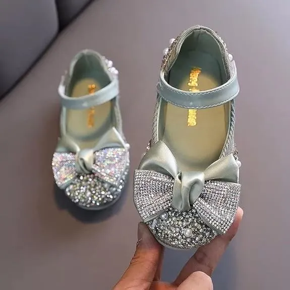 Elegant Girls Mary Jane Ballerina Flats Glitter Princess Dress Shoes