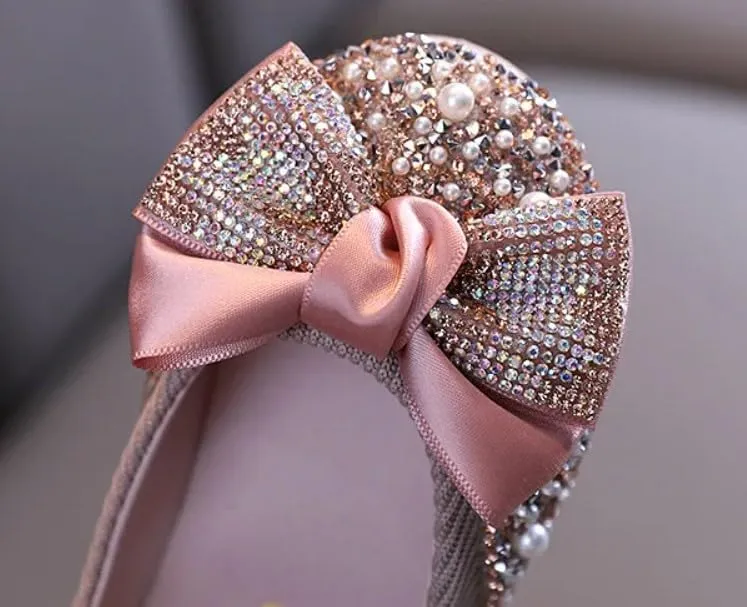 Elegant Girls Mary Jane Ballerina Flats Glitter Princess Dress Shoes