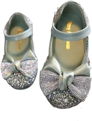 Elegant Girls Mary Jane Ballerina Flats Glitter Princess Dress Shoes