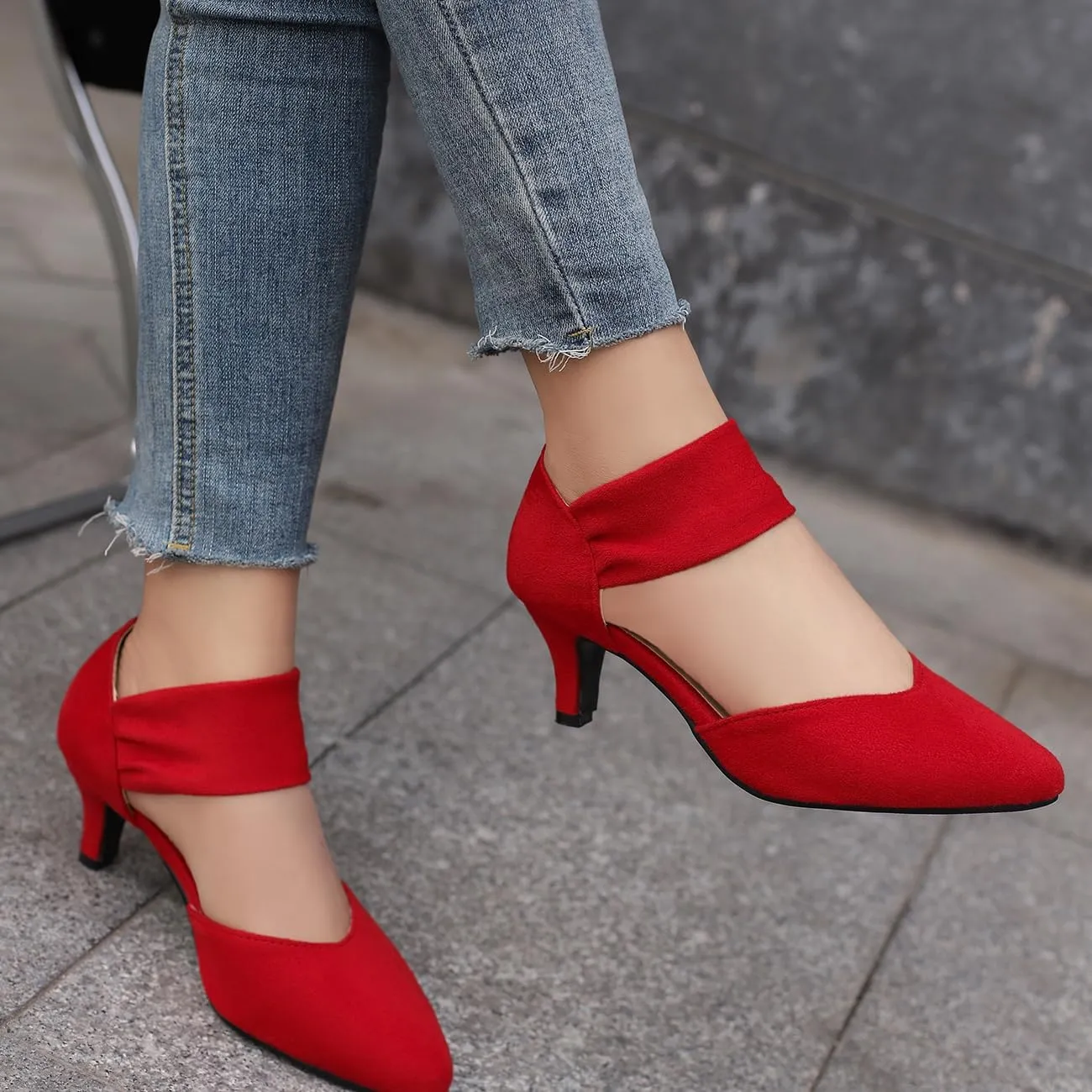 Elegant Women Kitten Heels for Women Pointed Toe Office Pumps