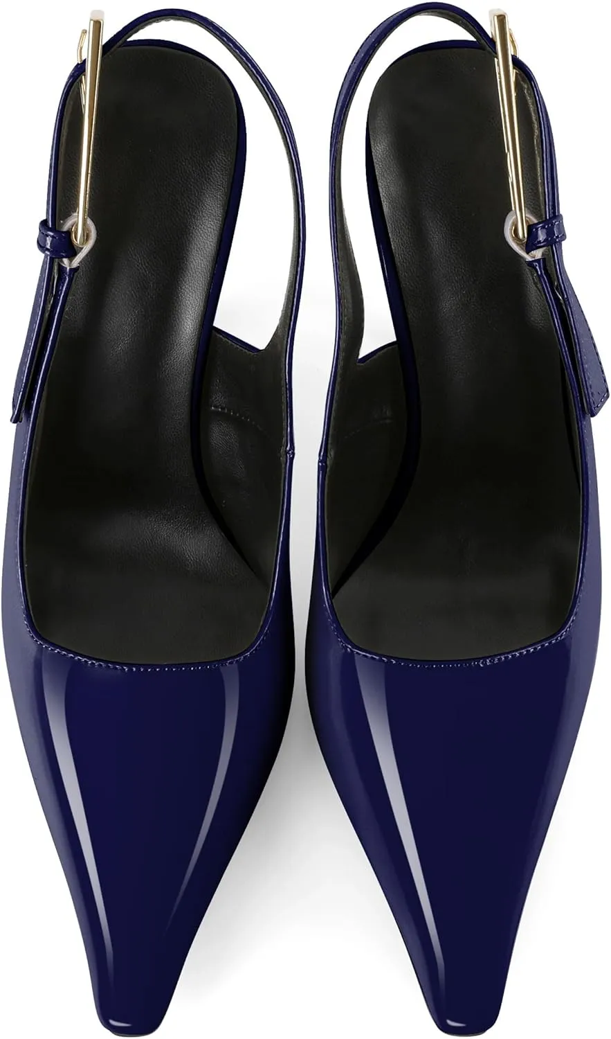 Esvowido Women's Slingback High Heel Pumps Square Pointed Toe Comfort Heels for Women 4" Stiletto Dress Shoes Slip On High Heel Pumps Shoes