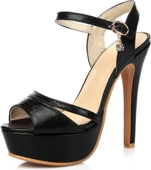 Gicoiz Bride Stiletto Heels Elegant Peep Toe Platform Sandals