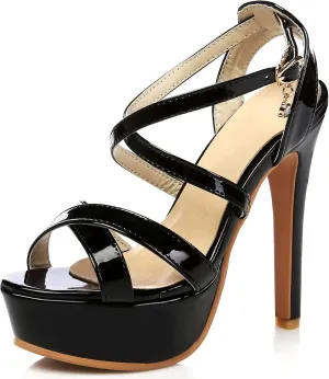 Gicoiz Bride Stiletto Heels Elegant Peep Toe Platform Sandals