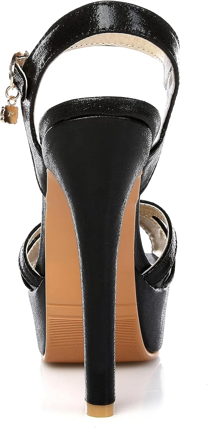 Gicoiz Bride Stiletto Heels Elegant Peep Toe Platform Sandals
