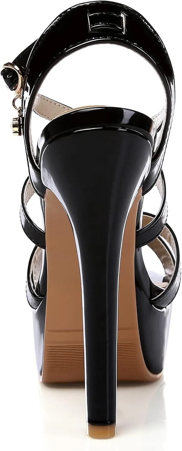 Gicoiz Bride Stiletto Heels Elegant Peep Toe Platform Sandals