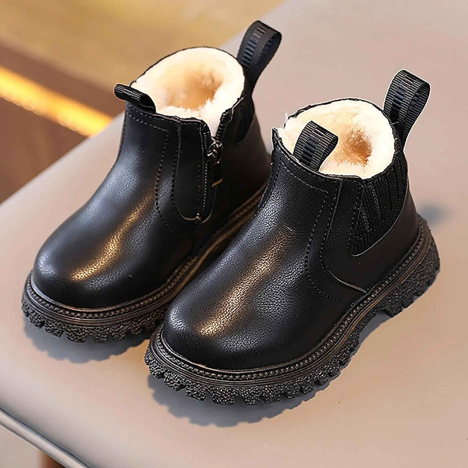 Girls Boots, Girl Fashion Comfort Leather Boots Slip On Sole Ankle Booties Ankle Boots Outdoor Hiking Short Boots