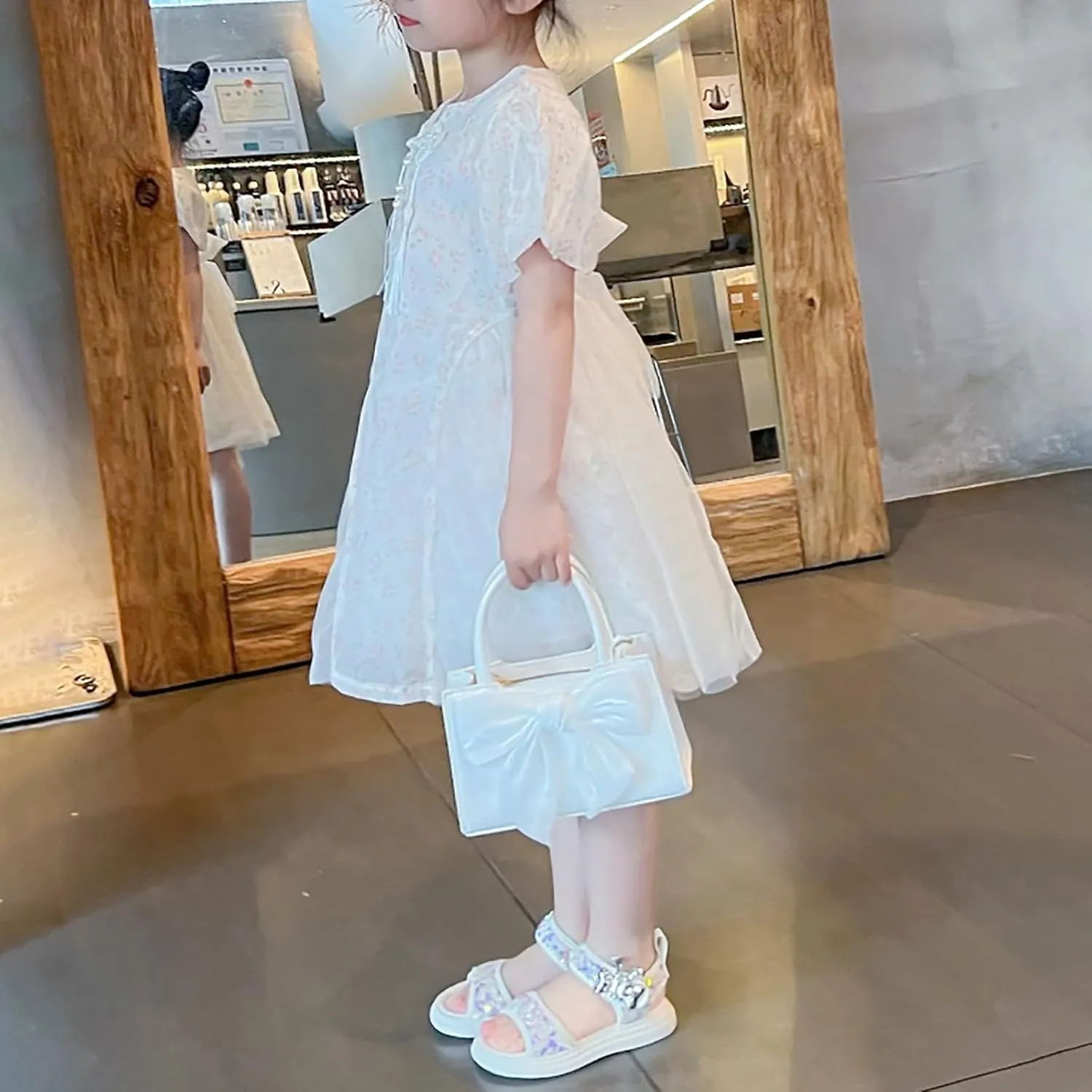 Girls Summer Soft Bottom Non Slip Sports Sequins Sandals Kids Beach Adjustable Color Platform Casual Shoes