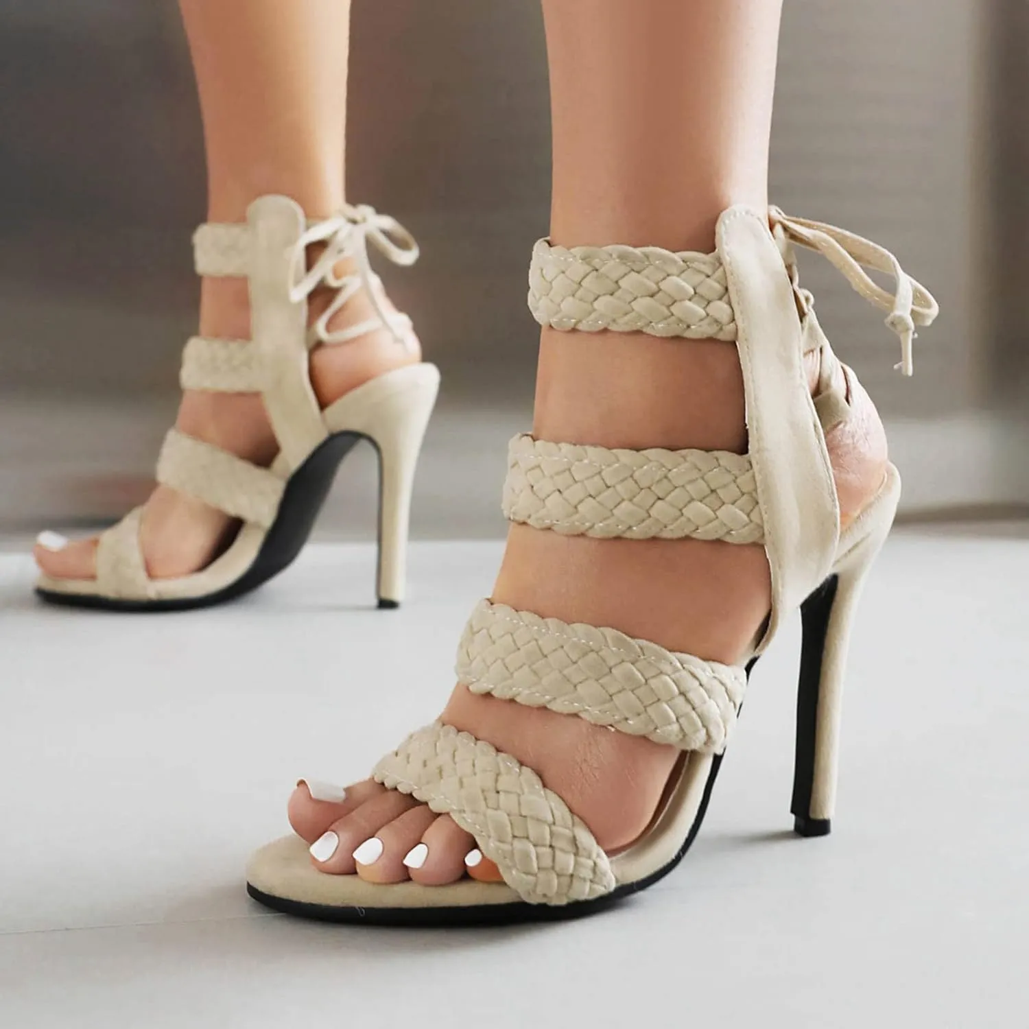 Gladiator Stiletto Heels Womens Classic Sandals