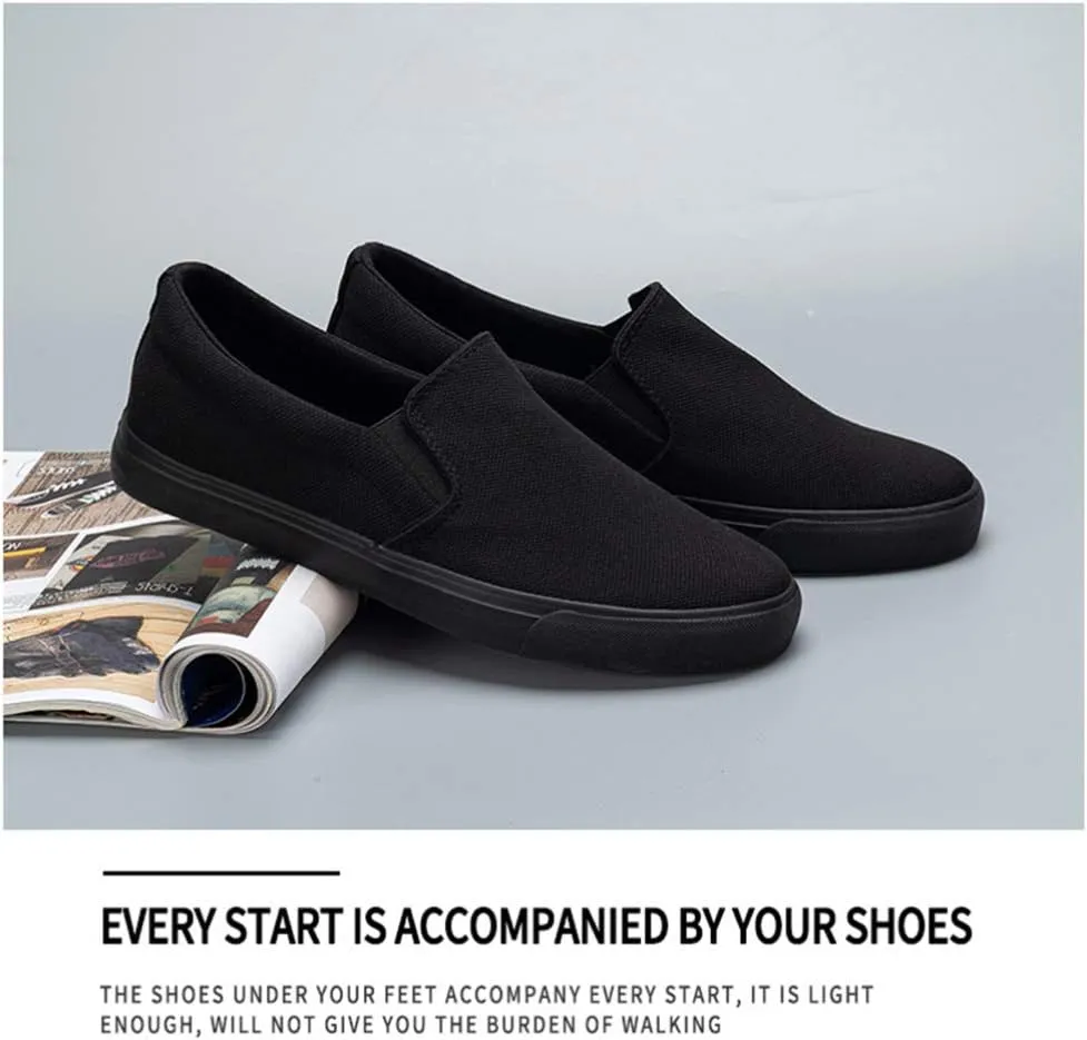 Happyyami Mens Clipper Sneaker Canvas Slip On Shoes Comfort Loafer Sneaker for Male Working Spring Outdoor Wearing
