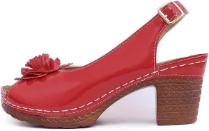 Heeled Sandals for Women Fish Mouth Ankle Strap Classic Short Chunky Sandals with