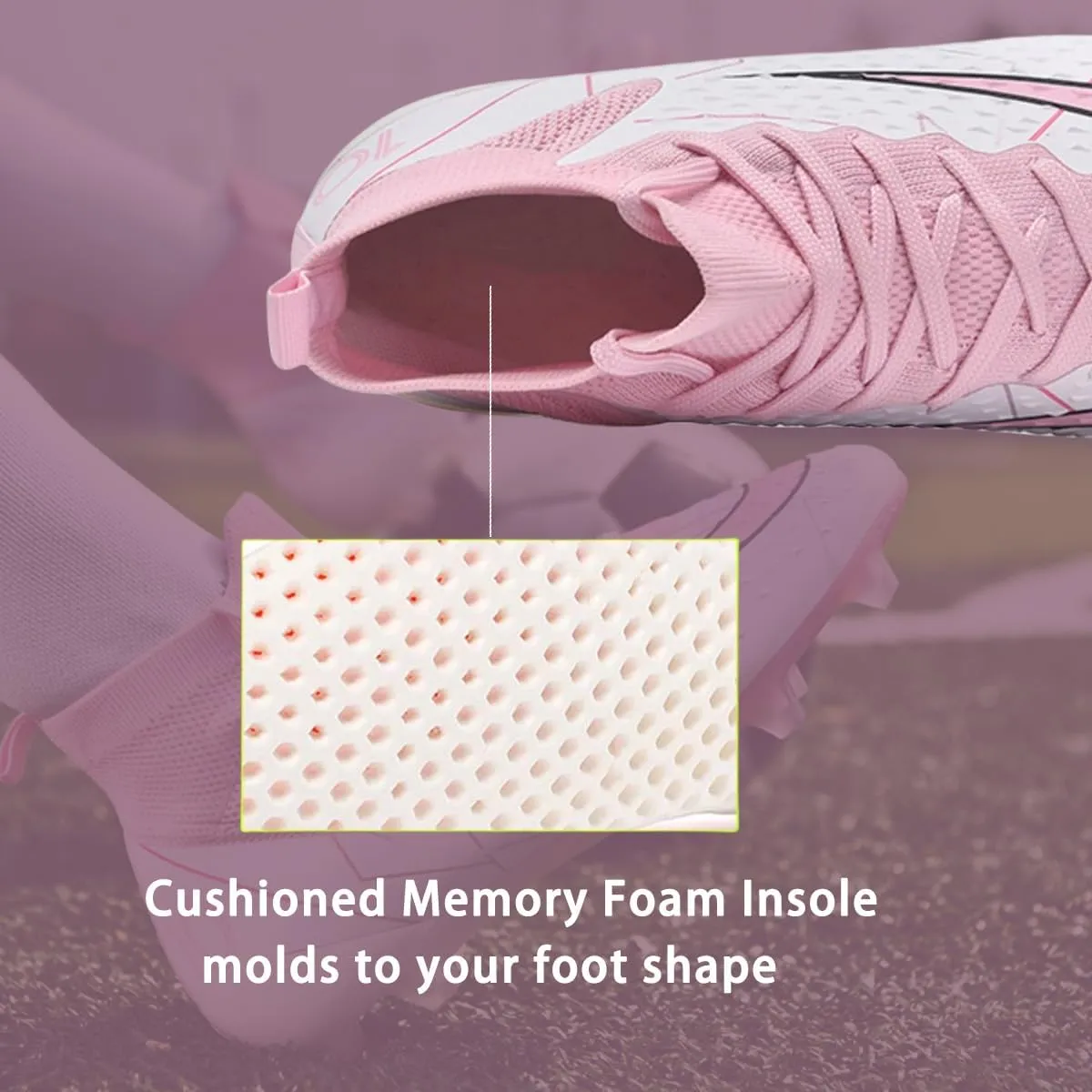 HESBITEUL Soccer Cleats for Mens Womens Youth FG Football Boots Outdoor Breathable Training Sneaker Shoes