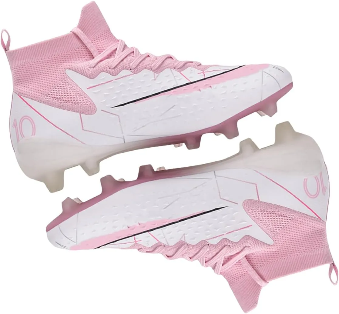 HESBITEUL Soccer Cleats for Mens Womens Youth FG Football Boots Outdoor Breathable Training Sneaker Shoes