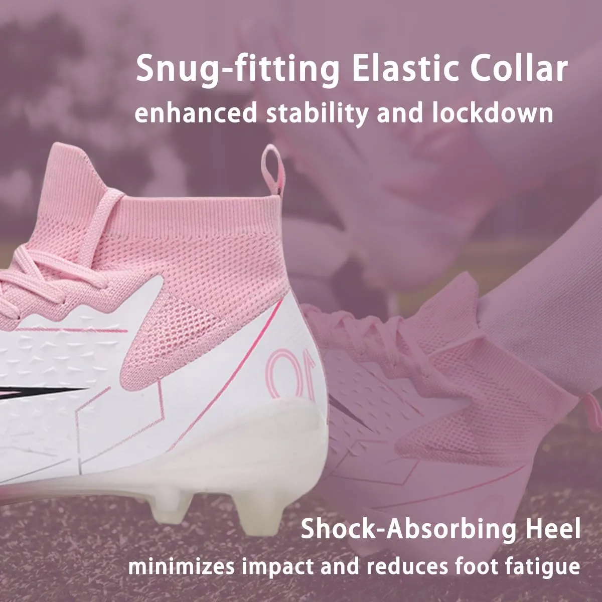 HESBITEUL Soccer Cleats for Mens Womens Youth FG Football Boots Outdoor Breathable Training Sneaker Shoes