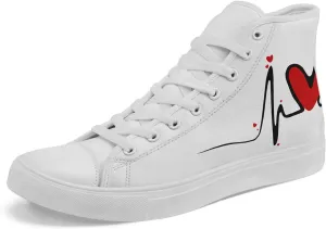 High Top Sneakers Canvas Shoes Lace up Casual Tennis Shoes Fashion Flat Walking Shoes