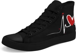High Top Sneakers Canvas Shoes Lace up Casual Tennis Shoes Fashion Flat Walking Shoes