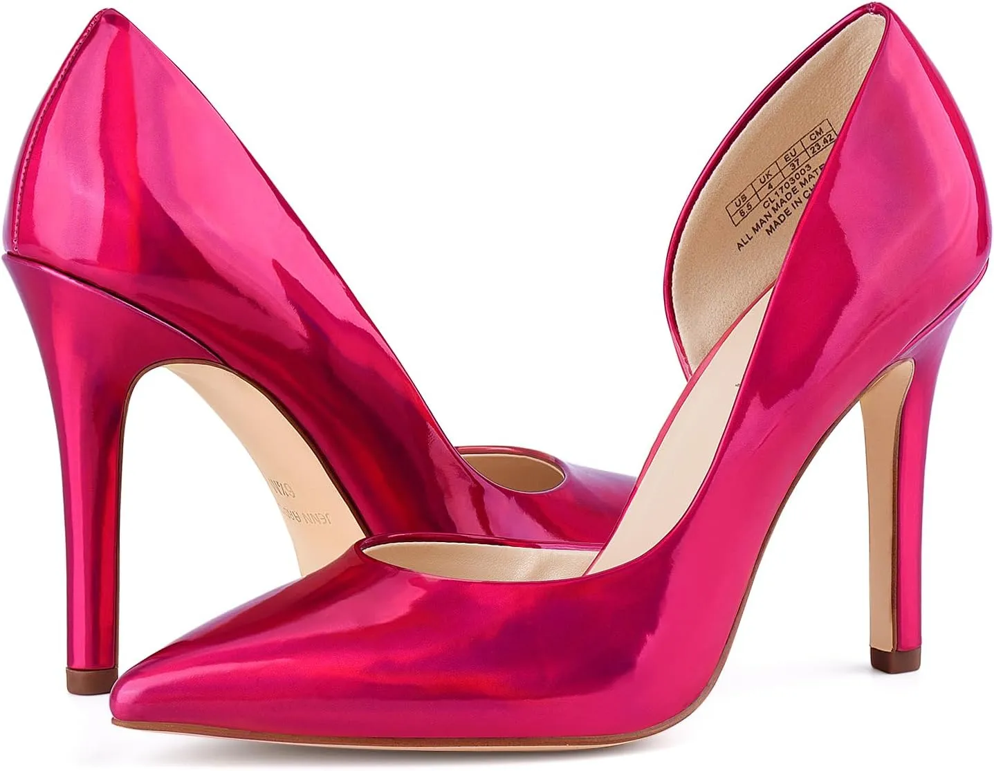 JENN ARDOR Stiletto High Heel Shoes for Women: Pointed, Closed Toe Classic Slip On Dress Pumps