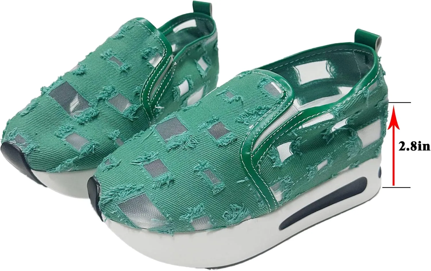 JITUUE Womens Breathable Platform Canvas Shoes Hollow Mesh Closed Toe Comfortable Walking Sports Shoes Summer Style Sandals