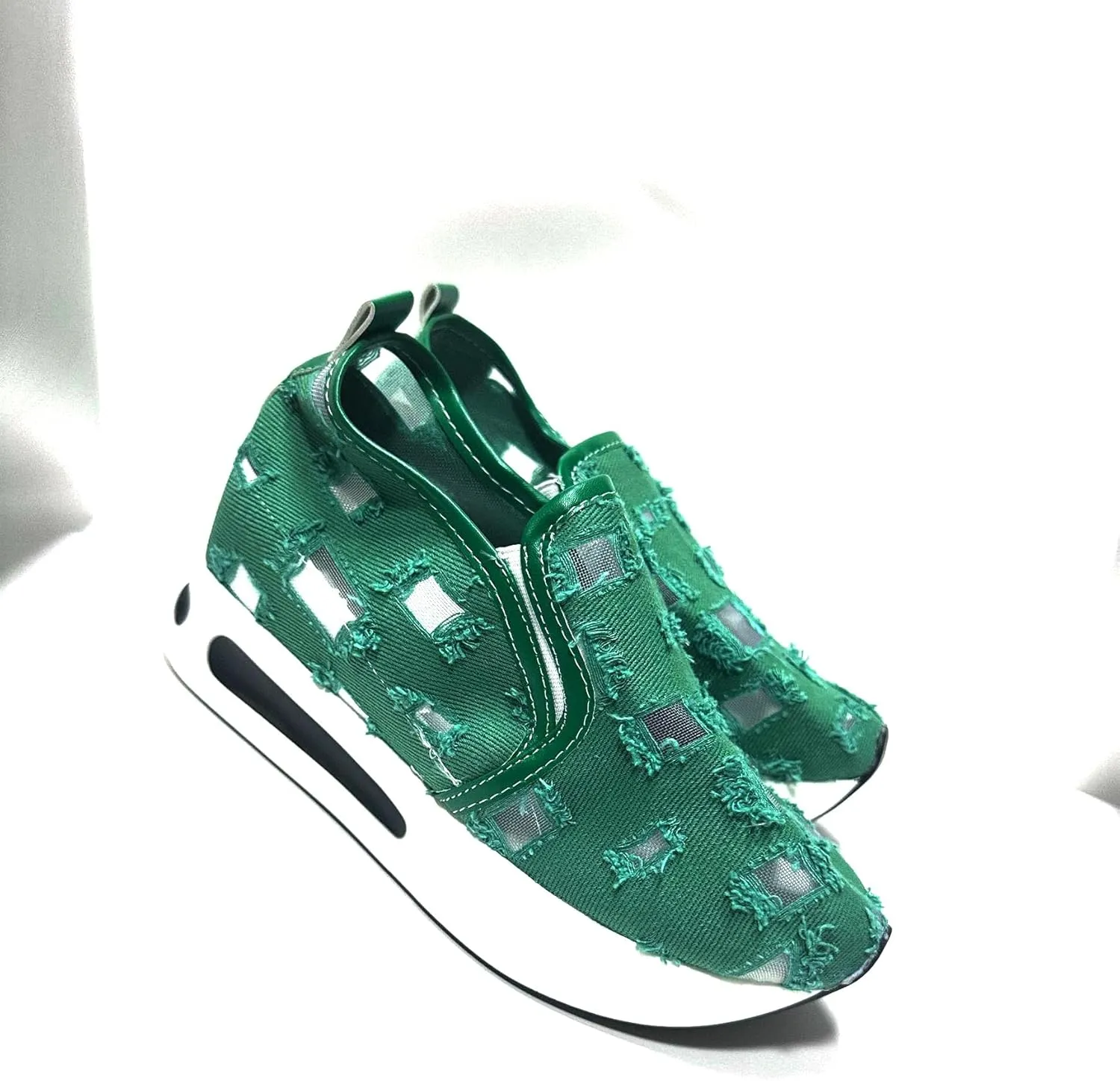 JITUUE Womens Breathable Platform Canvas Shoes Hollow Mesh Closed Toe Comfortable Walking Sports Shoes Summer Style Sandals