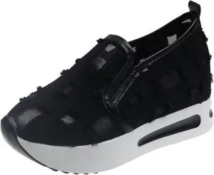 JITUUE Womens Breathable Platform Canvas Shoes Hollow Mesh Closed Toe Comfortable Walking Sports Shoes Summer Style Sandals