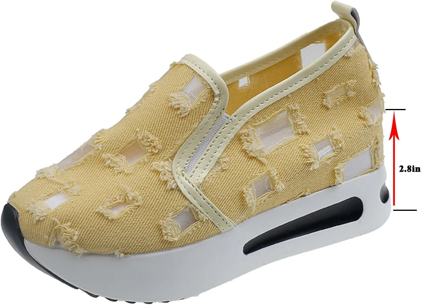 JITUUE Womens Breathable Platform Canvas Shoes Hollow Mesh Closed Toe Comfortable Walking Sports Shoes Summer Style Sandals