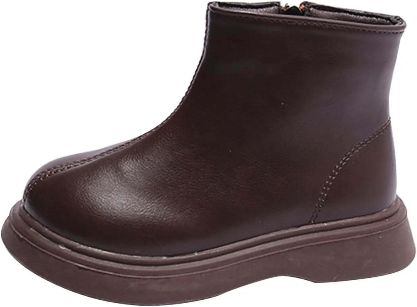Kids Unisex Leather Ankle Boots Water Proof Classic Simple Outdoor Hiking Walking Booties Solid Soft Casual Shoes