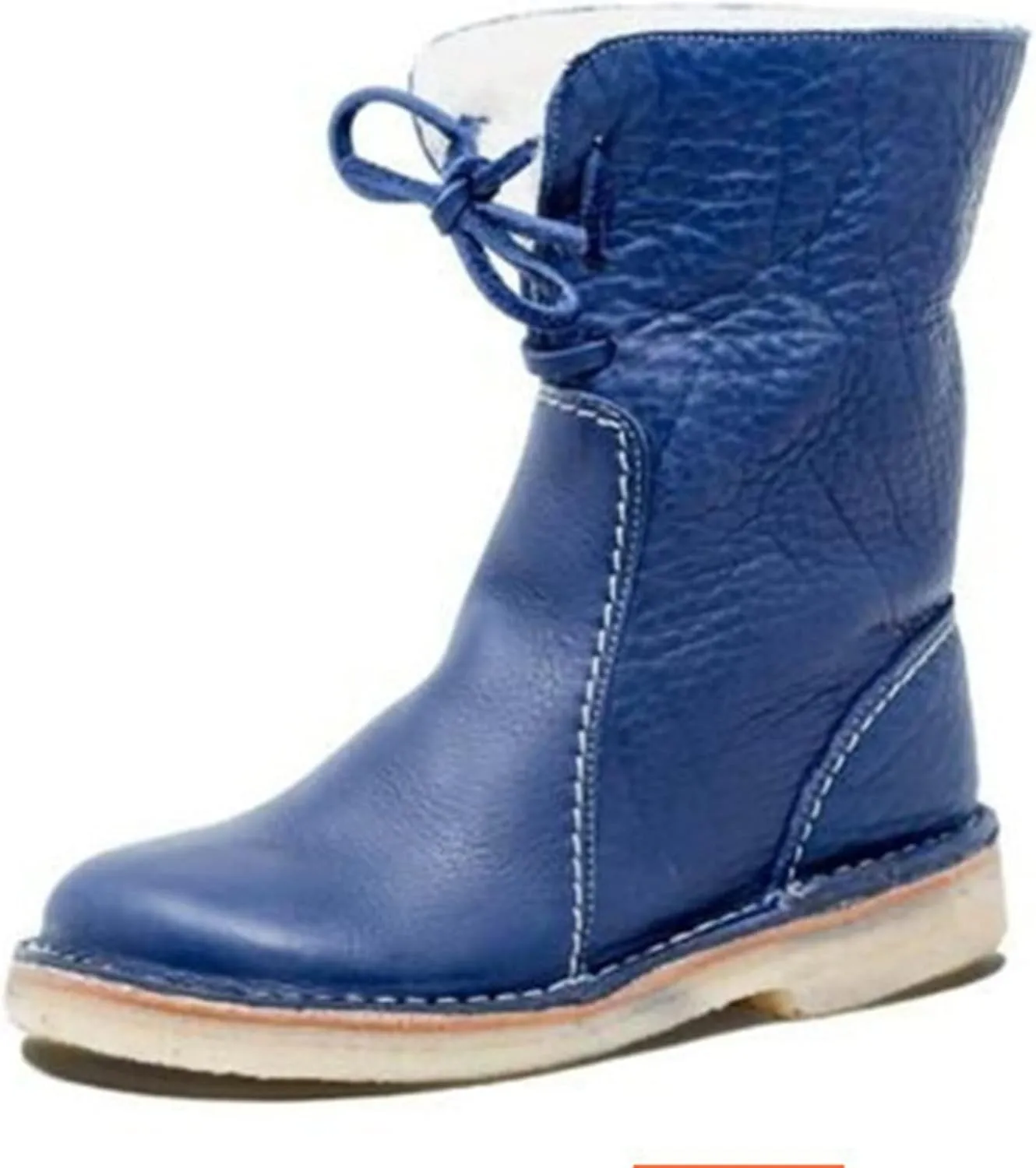 Ladmiple Snow Boots For Women Cute High Top Slip-on Warm Loafers Faux Fur-Lined Winter Ankle Booties Mid Calf Walking Shoes
