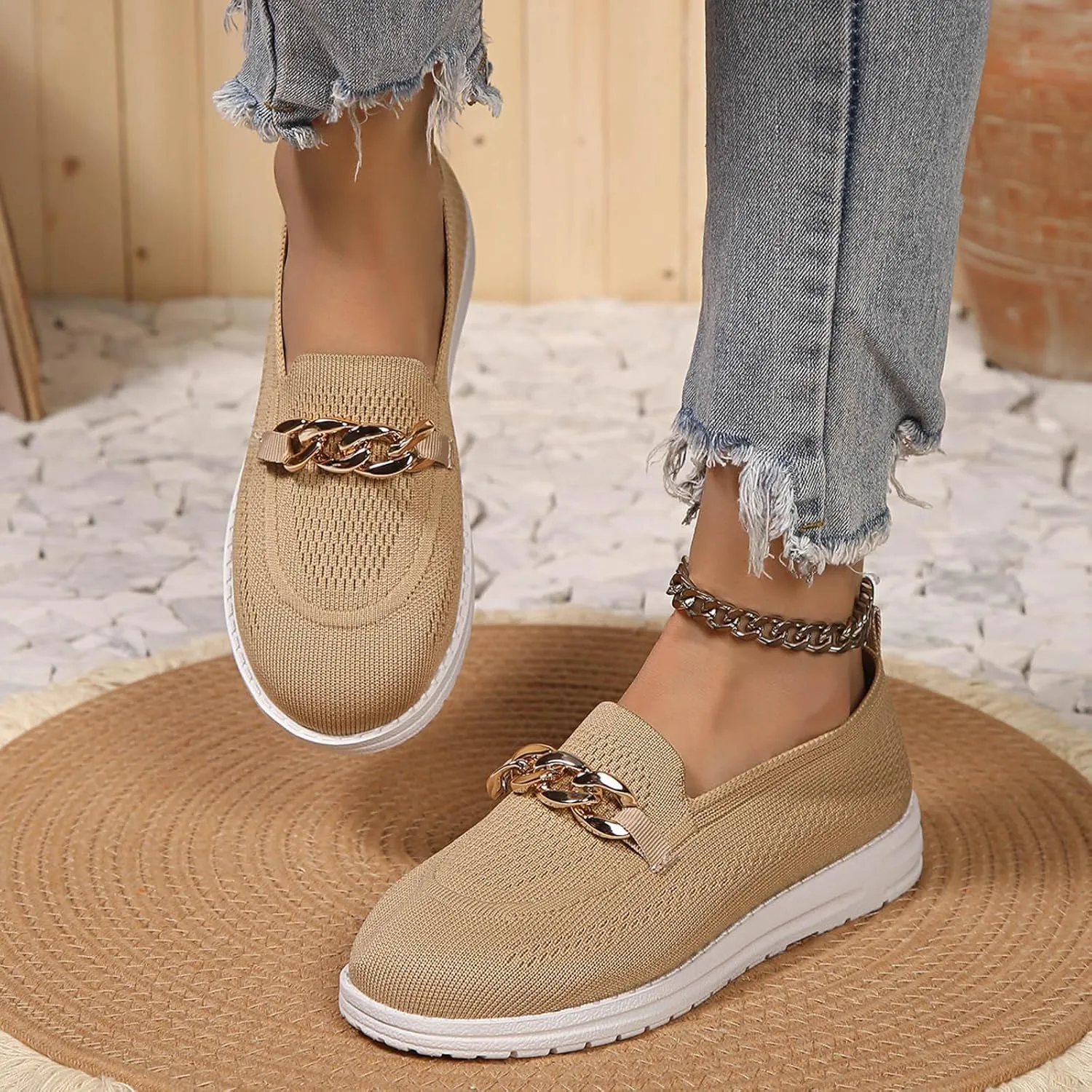 Loafers for Women Breathable Orthopedic Sneakers Trendy Mesh Walking Shoes Athletic Wide Width Sneakers Tennis Shoes
