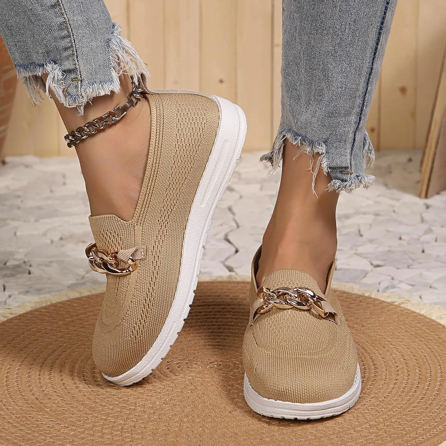 Loafers for Women Breathable Orthopedic Sneakers Trendy Mesh Walking Shoes Athletic Wide Width Sneakers Tennis Shoes