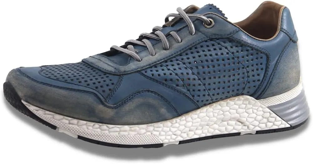 Low Down Men's Genuine Leather Perforated Sneaker