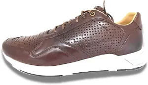 Low Down Men's Genuine Leather Perforated Sneaker