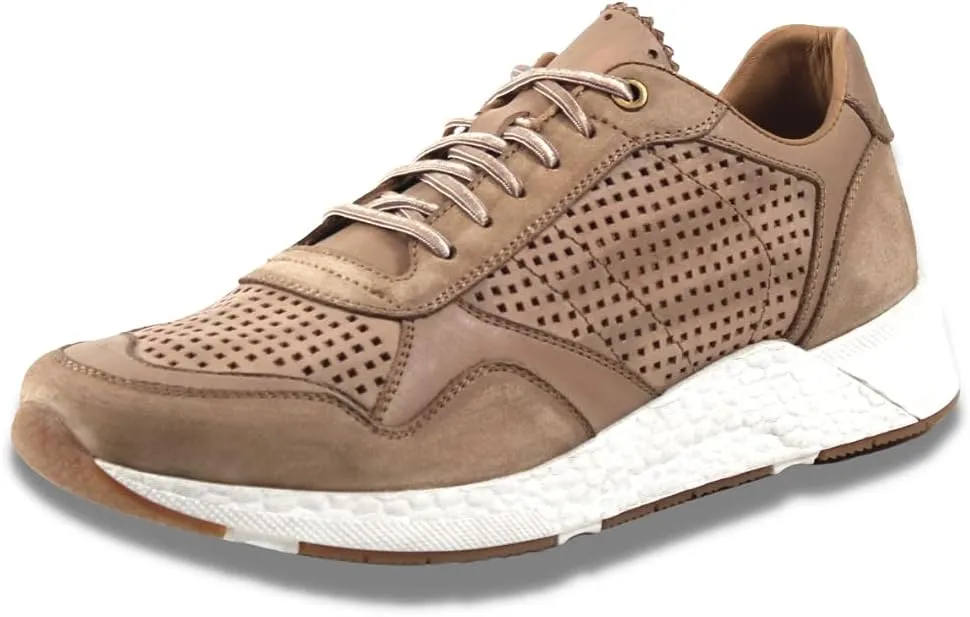 Low Down Men's Genuine Leather Perforated Sneaker