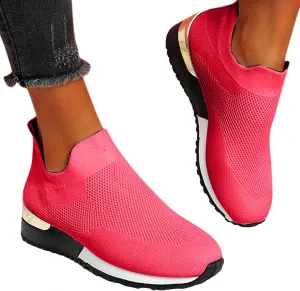 Masbird Fashion Shoes for Women Womens Fashion Sneakers Wide Width Running Flats Tennis Platform Walking Shoes Slip On Sneaker Sport Athletic Shoes Red